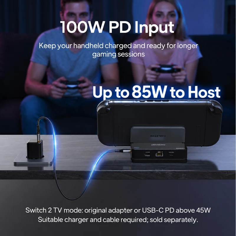 6-in-1 Foldable USB-C Gaming Dock for Switch 2 & Steam Deck