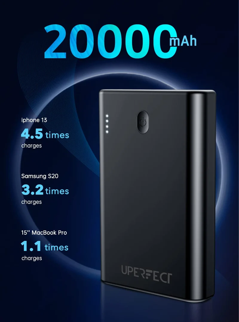 Power Bank 20000mah 65W Schnellladung USB C Tri-Outport