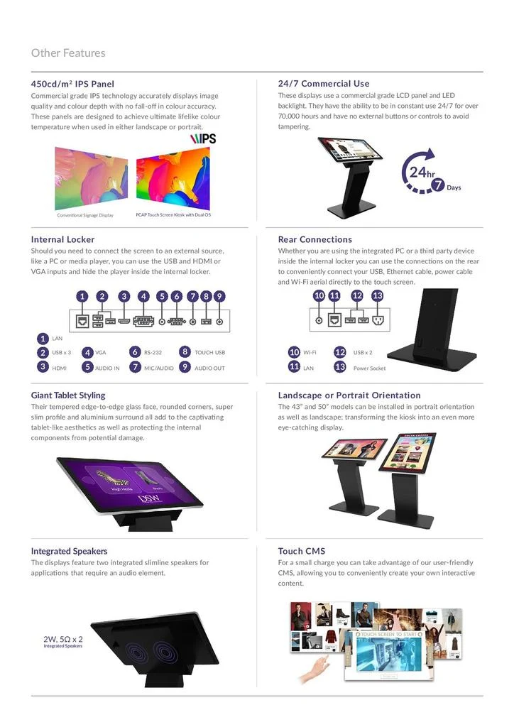 Touchscreen-Kiosk 43 - 55 Zoll All-in-One mieten
