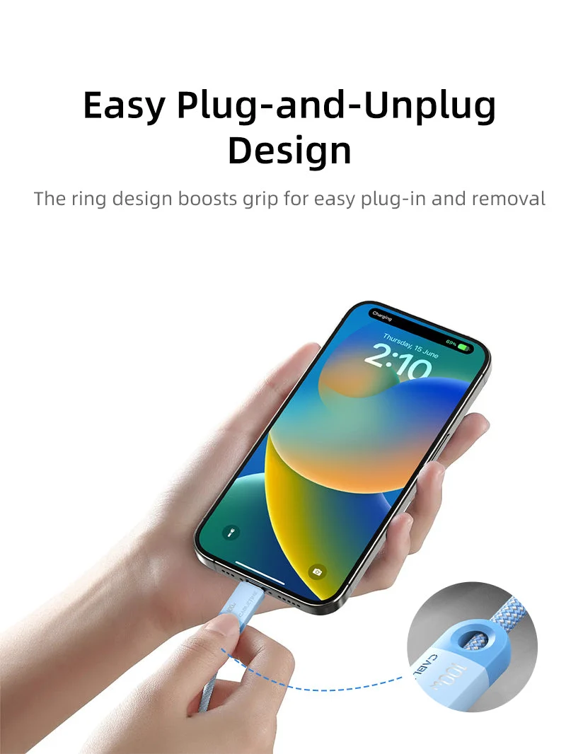 3-Pack 100W USB-C to USB-C Braided Charging Cables