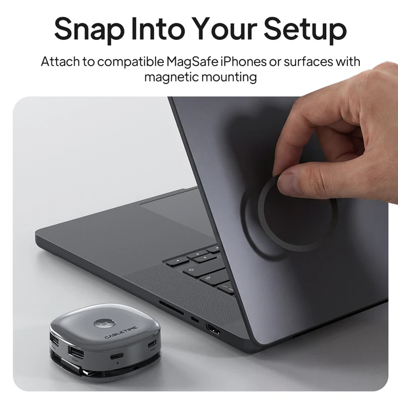 7-in-1 Magnetic USB-C Hub with 4K 60Hz HDMI & Dual Card Reader