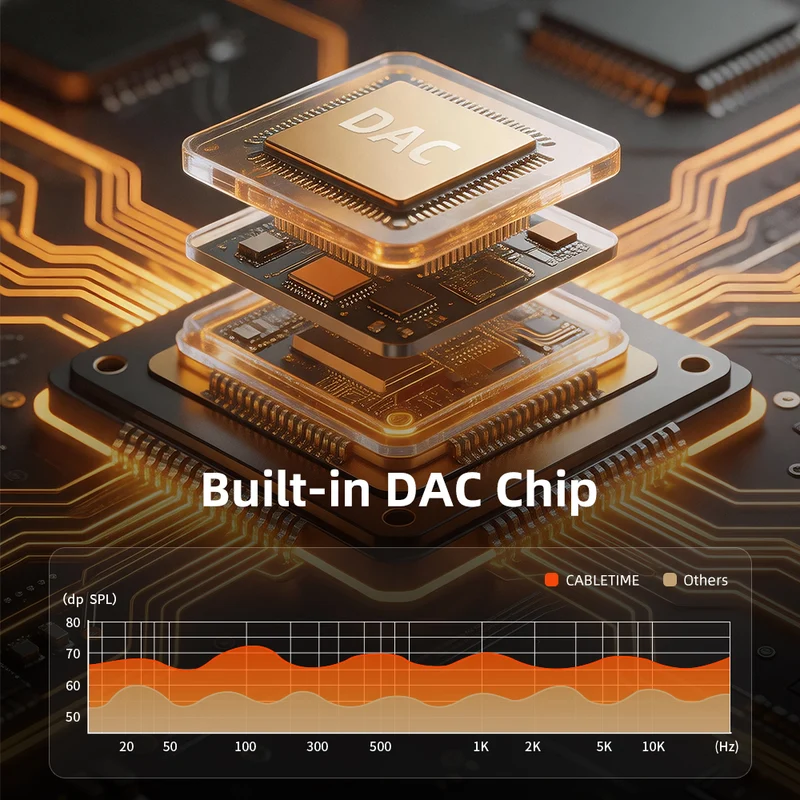USB-C/A to 3.5mm External Sound Card with Mic & Headphone Jacks