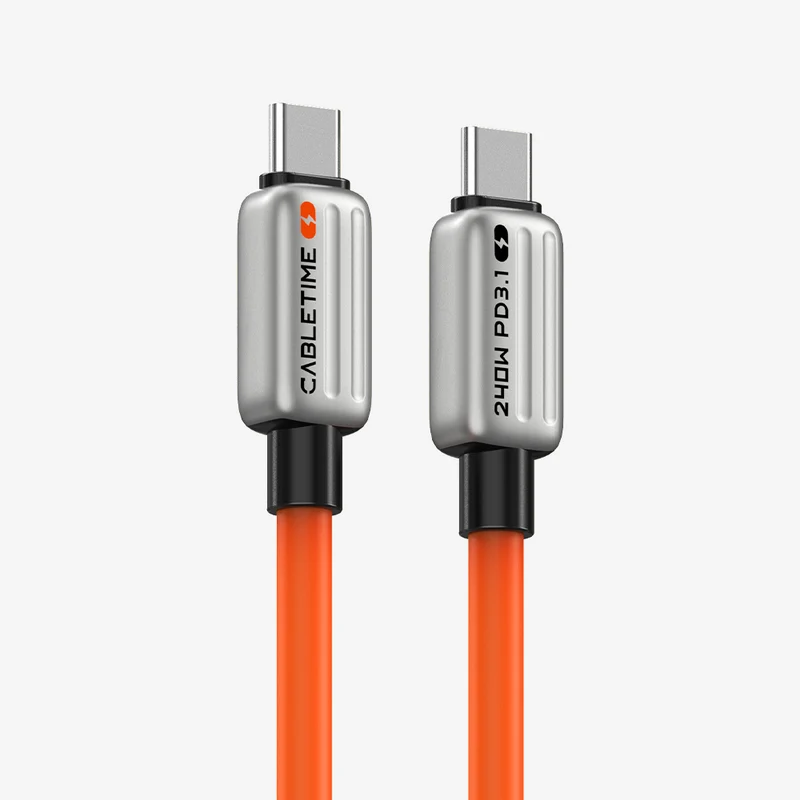 3-Pack 240W USB-C to USB-C Fast Charging Cable, Soft Silicone, 1M/2M