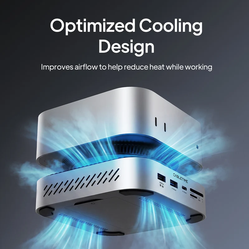 Mac Mini M4 Dock with 8TB NVMe SSD Expansion, Dual 4K Display & 10Gbps USB-C Hub