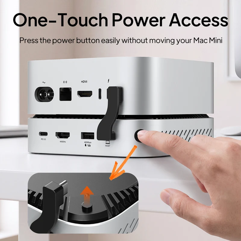Mac Mini M4 Dock with 8TB NVMe SSD Expansion, Dual 4K Display & 10Gbps USB-C Hub