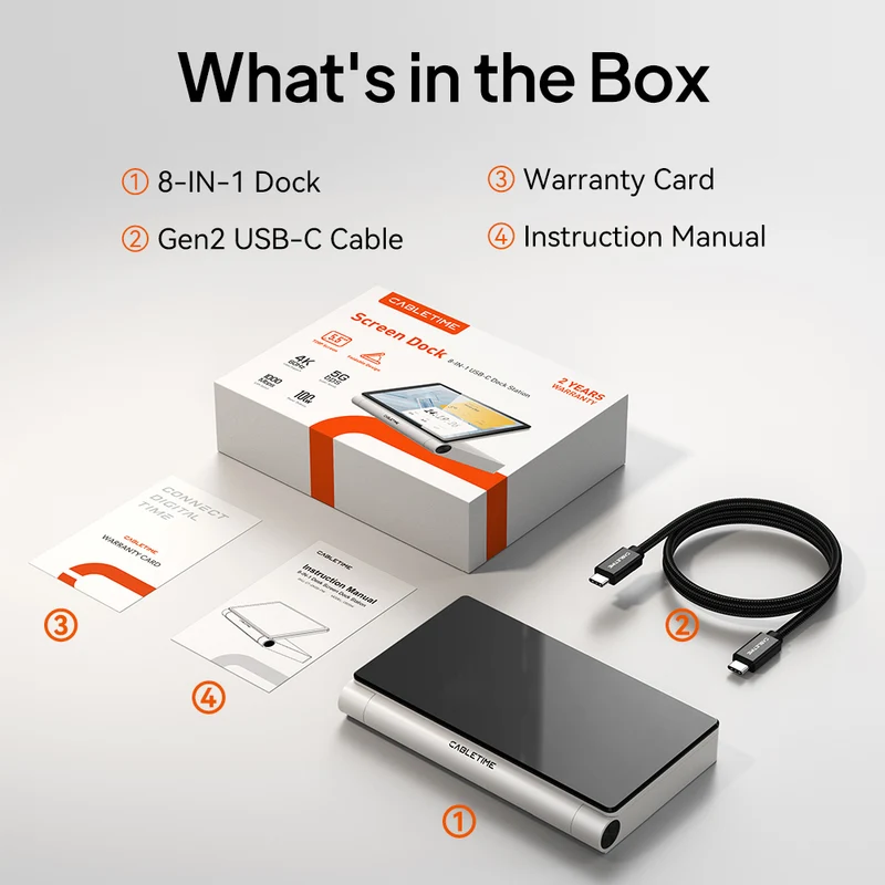 8-in-1 USB-C Docking Station with 5.5" Built-in Display
