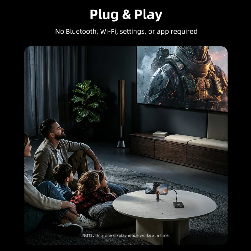 Wireless HDMI Transmitter Receiver & USB-C Hub with 4K60Hz HDMI Output and 100W PD Charging
