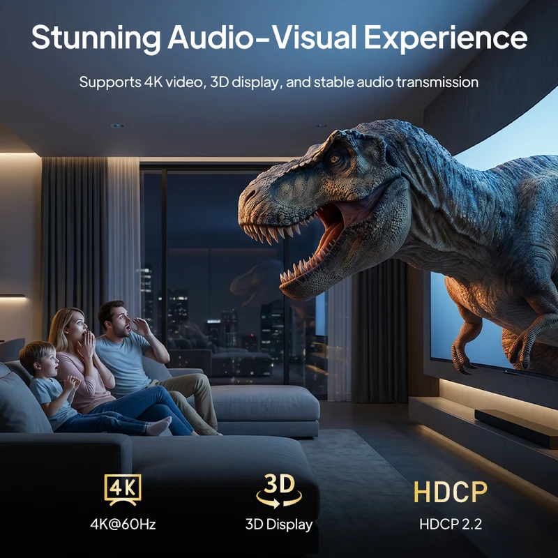 4K60Hz High-Speed HDMI Flat Cable HDR10+ for PS5, TV, Monitor & Projector