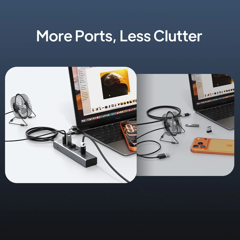 7-in-1 USB 3.0 Hub for Laptop, MacBook, PC and Tablet