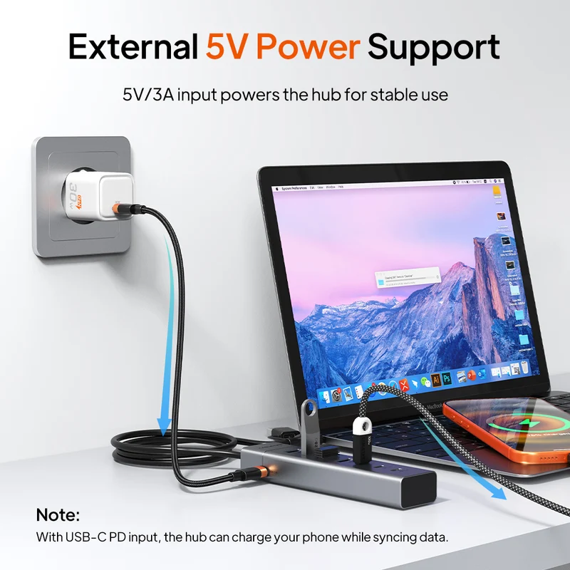 7-in-1 USB 3.0 Hub for Laptop, MacBook, PC and Tablet