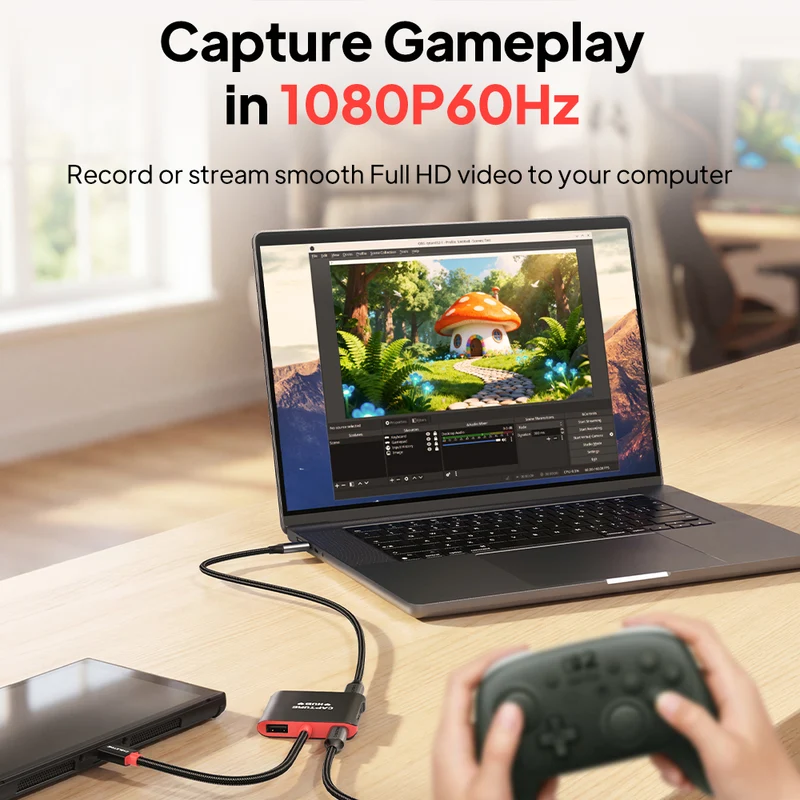 Nintendo Switch 2 Dock with Capture Card - 5-in-1 USB-C Hub for TV Gaming, Recording & Streaming