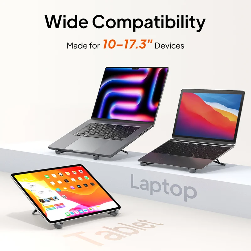 X Foldable Laptop Stand – Portable Adjustable Laptop Riser for 10–17.3" Devices