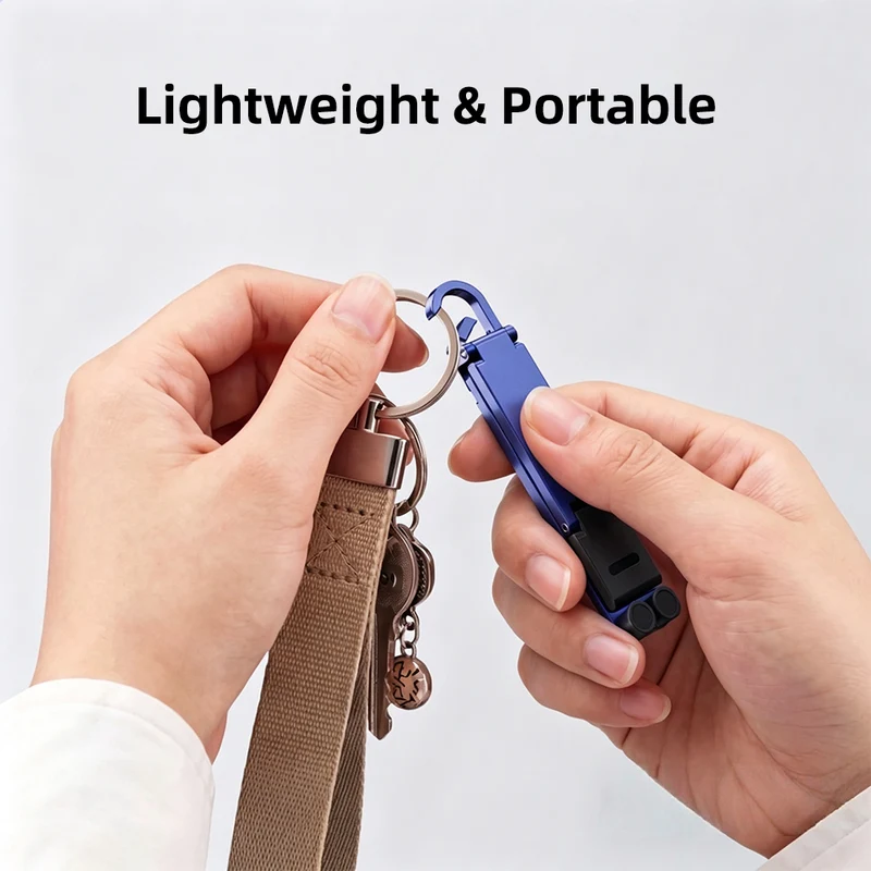 Foldable Keychain Phone Stand, Mini Aluminum Phone Holder for Travel