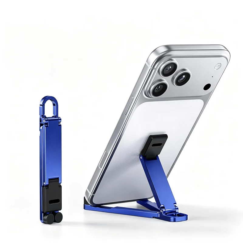 Foldable Keychain Phone Stand, Mini Aluminum Phone Holder for Travel