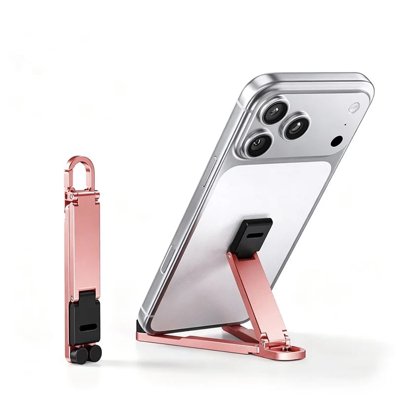 Foldable Keychain Phone Stand, Mini Aluminum Phone Holder for Travel