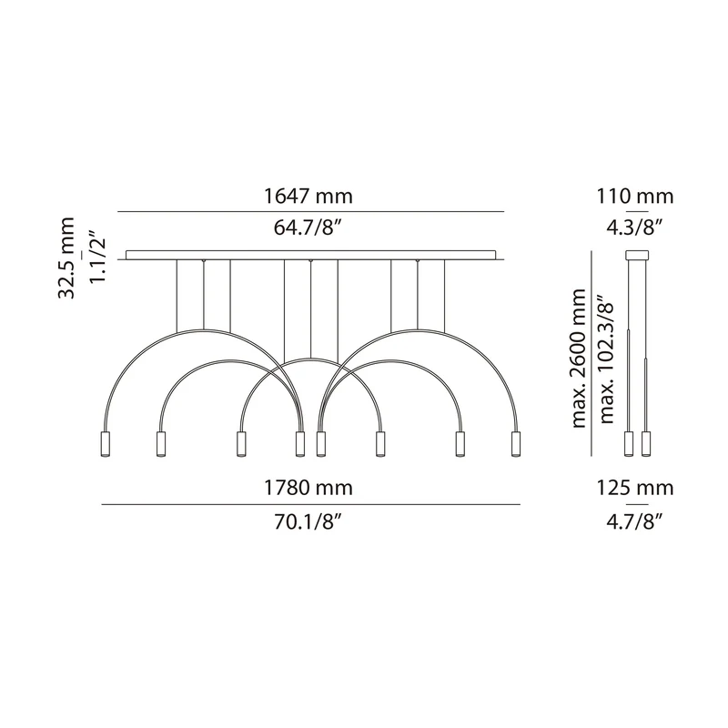 Estiluz Volta Pendant Lamp L165.1T1D1T
