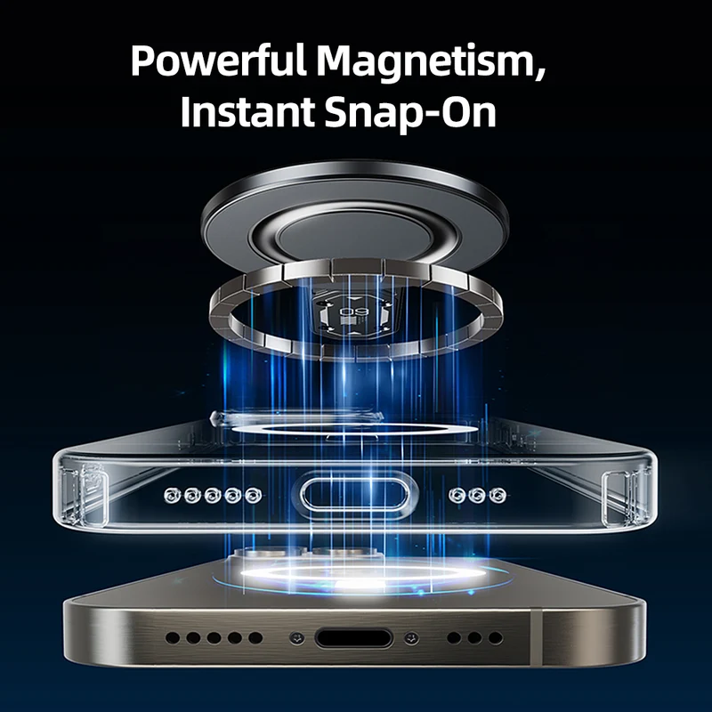 Foldable Magnetic Phone Grip Stand with Stress-Relief 360°Rotation & Switch