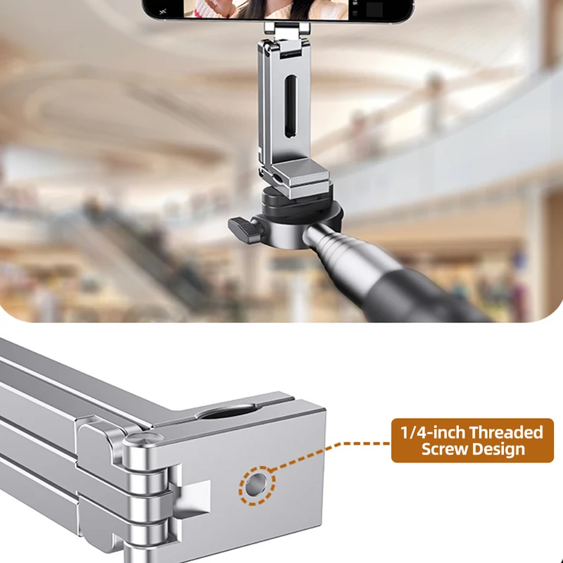 Portable Magnetic Phone Stand Tripod with Clip, Foldable MagSafe Phone Holder for iPhone & Smartphones