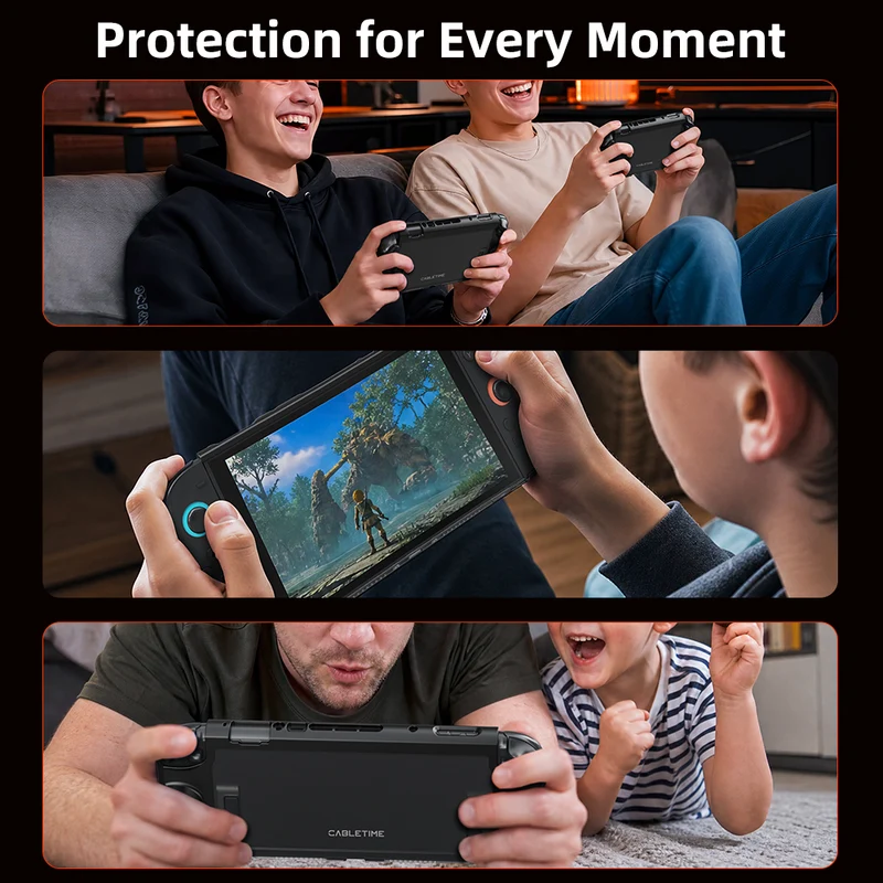 Dockable Protective Case for Nintendo Switch 2 with Ergonomic Grip