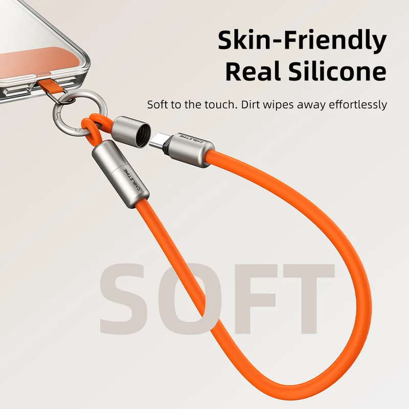 60W USB-C Keychain Charging Cable 480Mbps Data for iPhone 15/16/17, Samsung, Pixel