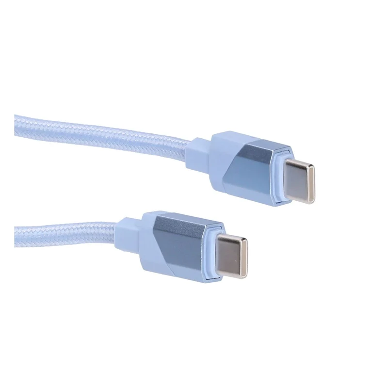 SDL Lade- und Synchonisierungskabel 1,2 m USB-C auf USB-C Stoff ummantelt hellblau