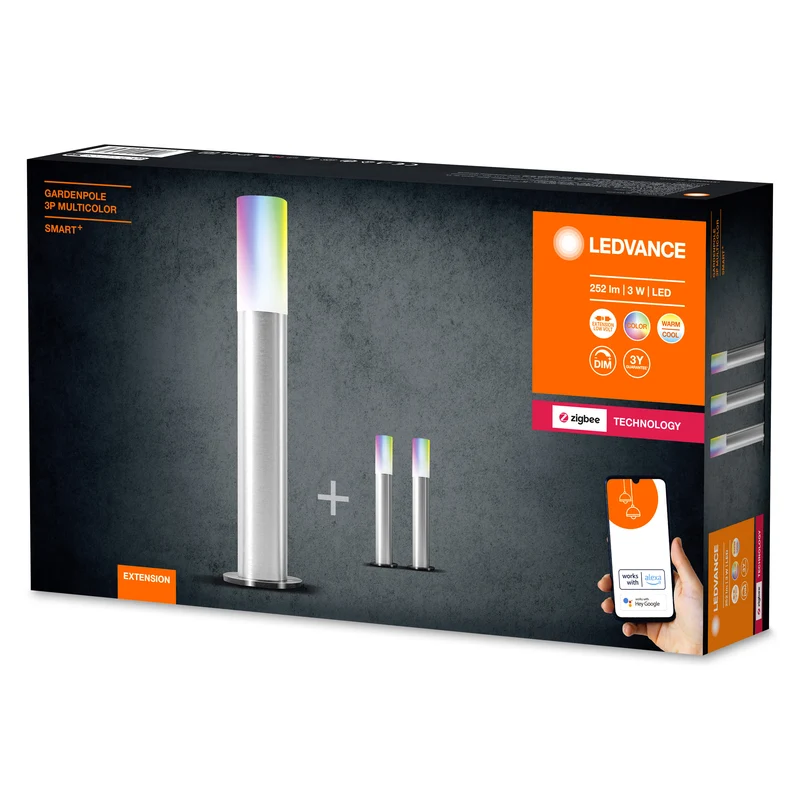 LEDVANCE Zigbee SMART+ LED-Gartenleuchte Gardenpole, RGB mehrfarbig, 3W, 420lm