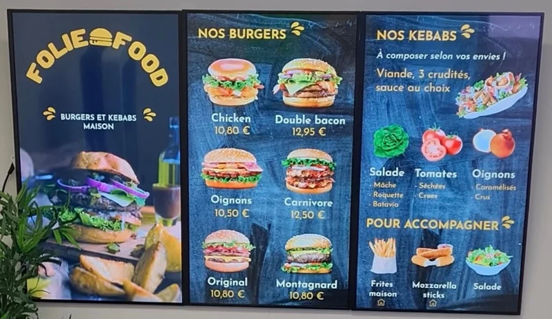 Digitale Menütafel 32–65 Zoll für Gastronomie und Verkauf