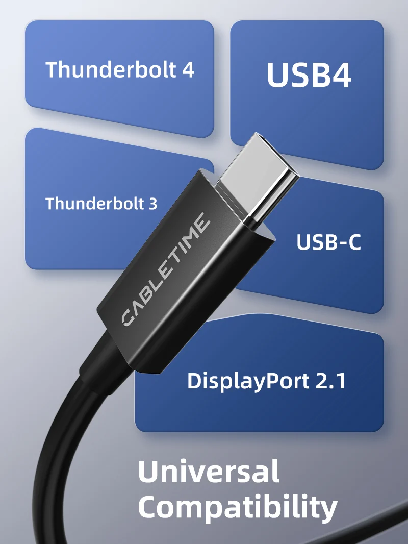 Intel Certified Thunderbolt 5 Cable 0.8m | 240W, 120Gbps, 8K