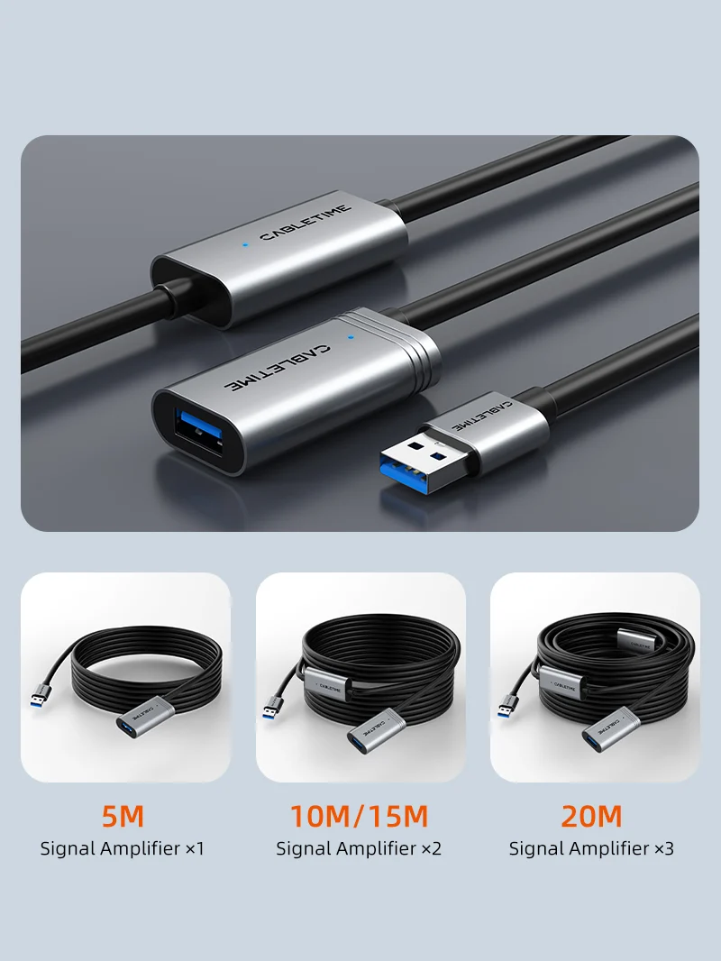 USB 3.0 Active Extension Cable Male to Female 5m 10m 15m 20m with Amplifier