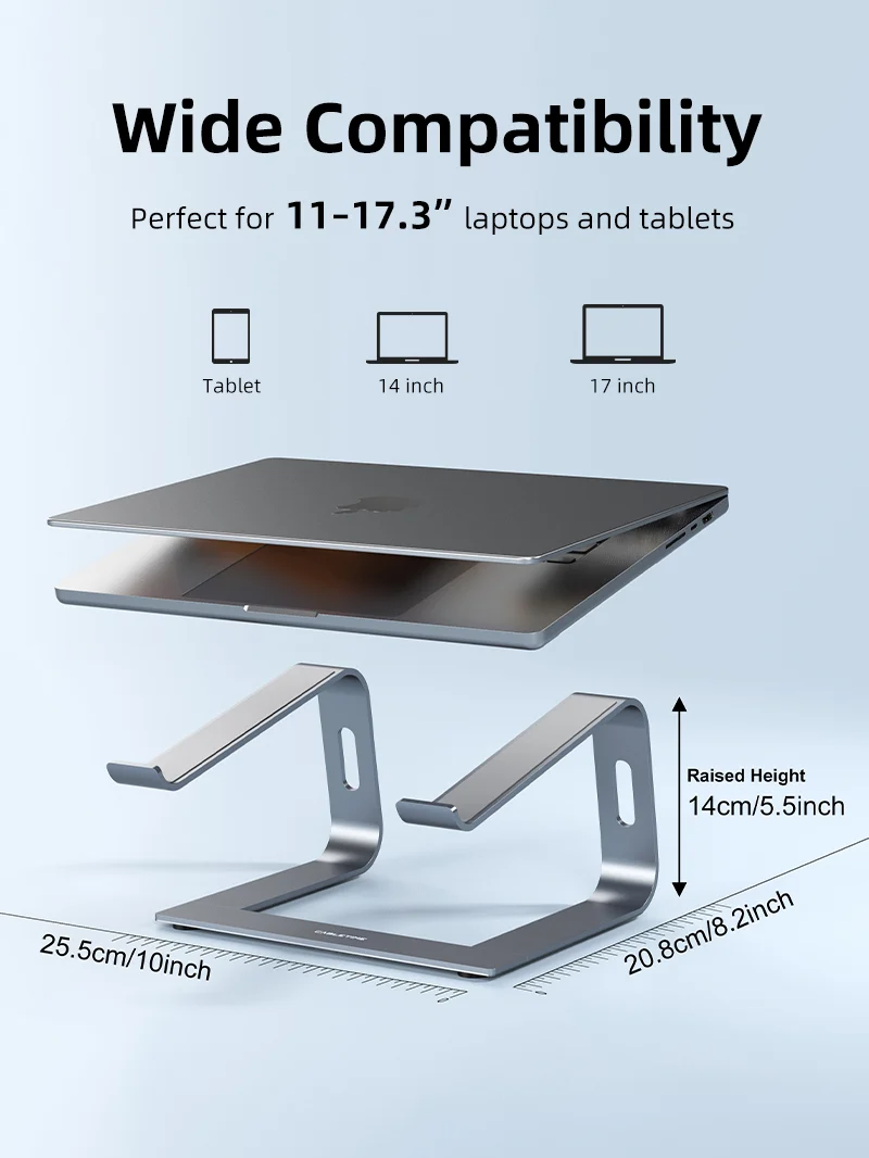 Ergonomic Laptop Stand for Desk Aluminum Laptop Riser for MacBook Pro Dell XPS