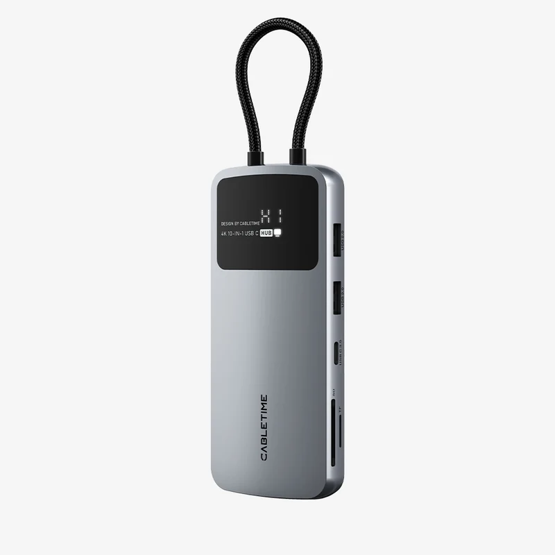 10 IN 1 USB C Hub Multiport Adapter with 4K60Hz HDMI Ethernet