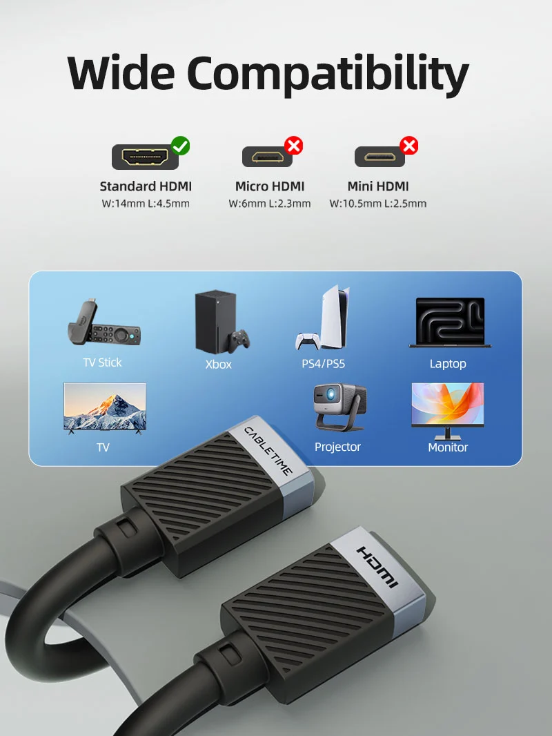 4K60Hz HDMI Extension Cable Female to Female