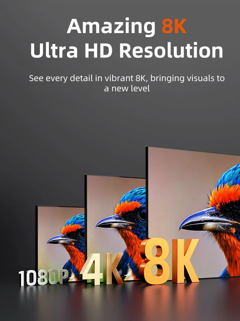 8K 60HZ Ultra Slim HDMI 2.1 Cable 3.8mm for PS5/Xbox Series X/Roku TV/HDTV/Blu-ray