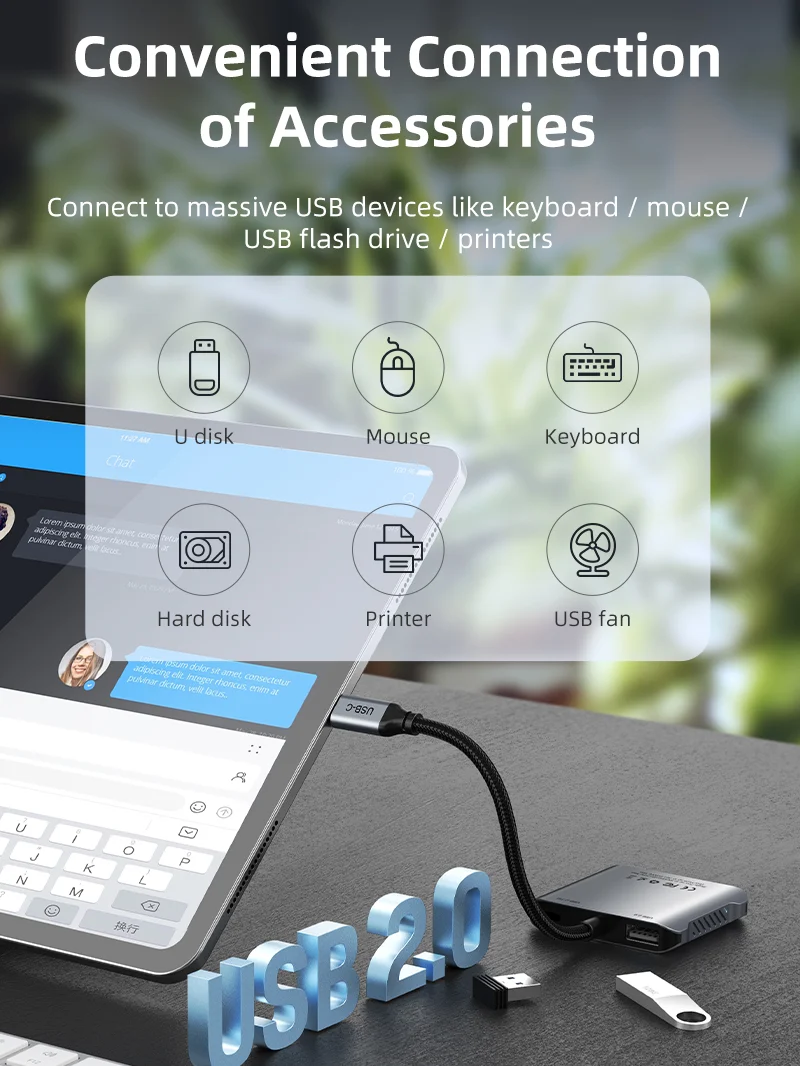 8K 4 IN 1 USB C to Dual DP Adapter Hub for Dell XPS 13 15,Lenovo ,Sumsung Chromebook