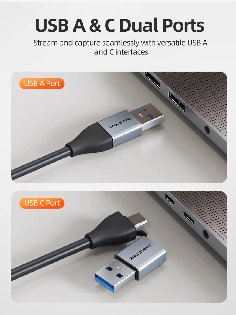 USB 3.0 Video Capture Card with 100W PD HDMI to USB/USB C for PS4 live streaming