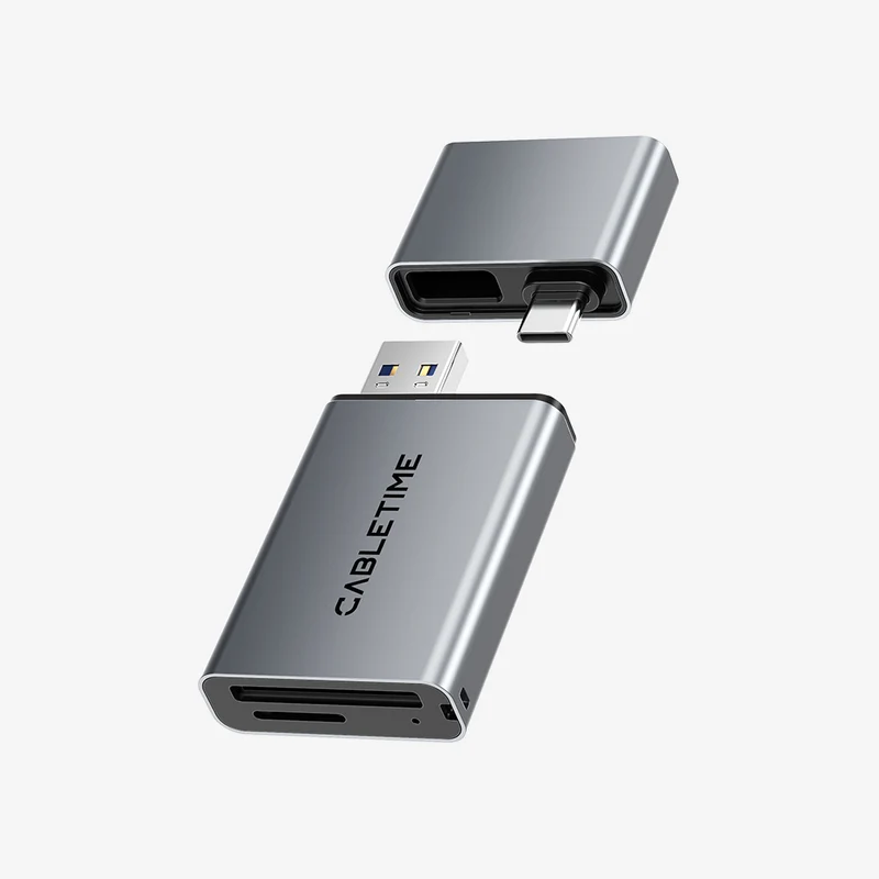 3 in 1 USB A 3.0 USB Type C SD Card Reader for iPhone and Android