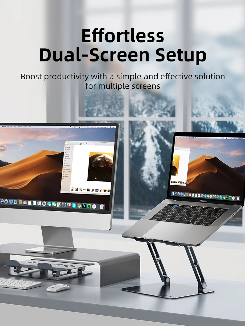 Adjustable Height Laptop Stand Aluminum for 17 inch Laptop MacBook