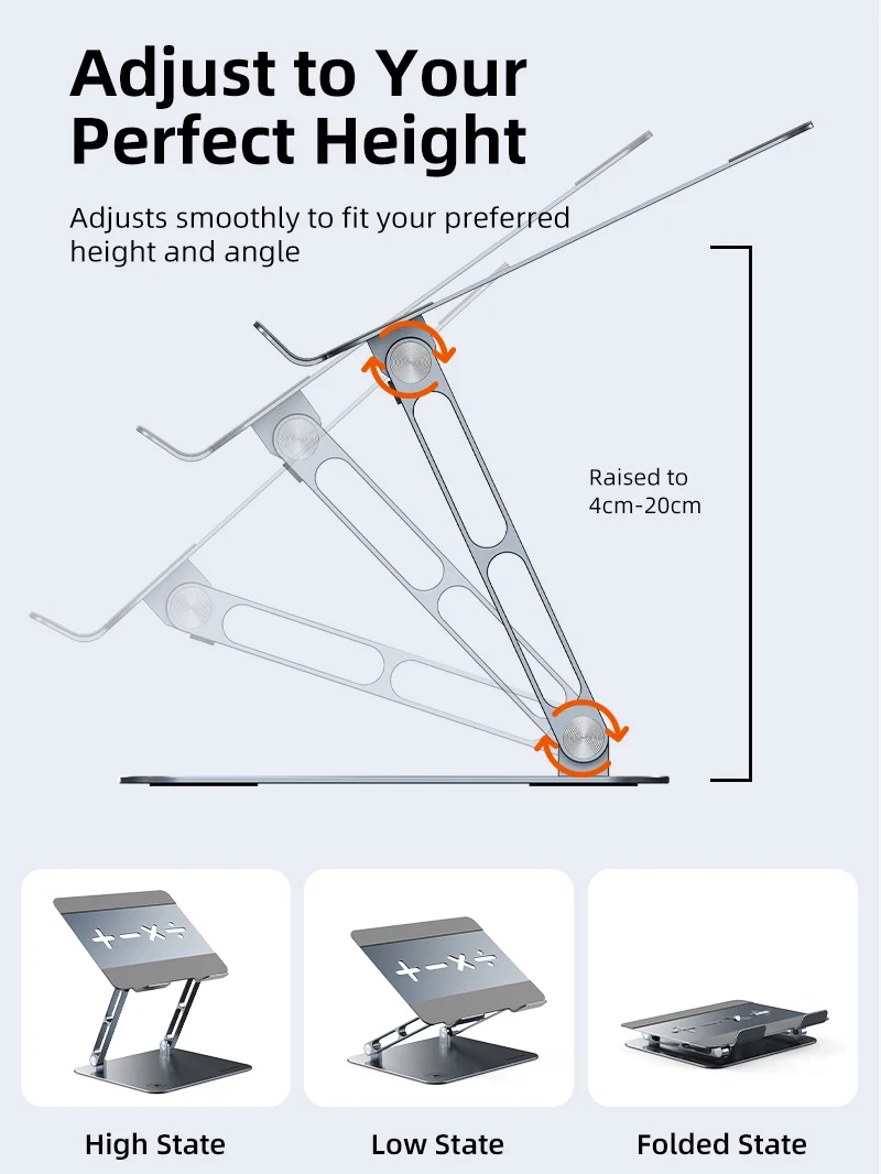 Adjustable Height Laptop Stand Aluminum for 17 inch Laptop MacBook