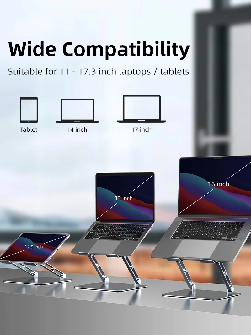 Adjustable Height Laptop Stand Aluminum for 17 inch Laptop MacBook