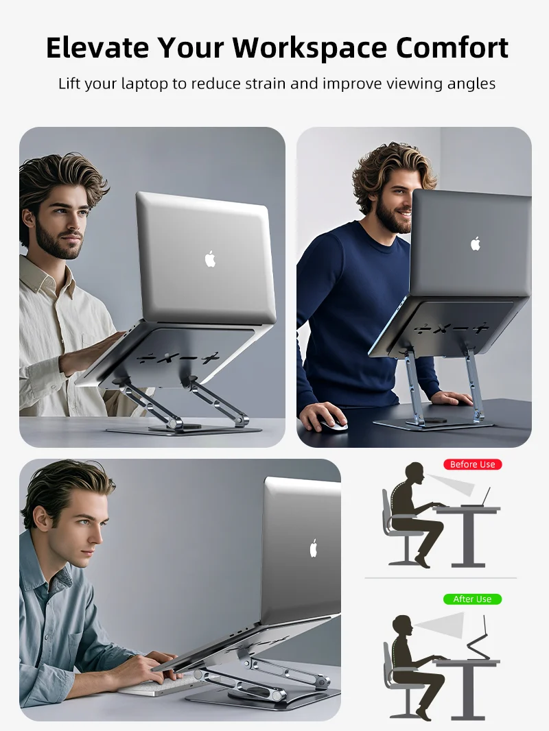 Adjustable Swivel Laptop Stand 360 Rotating for MacBook Pro
