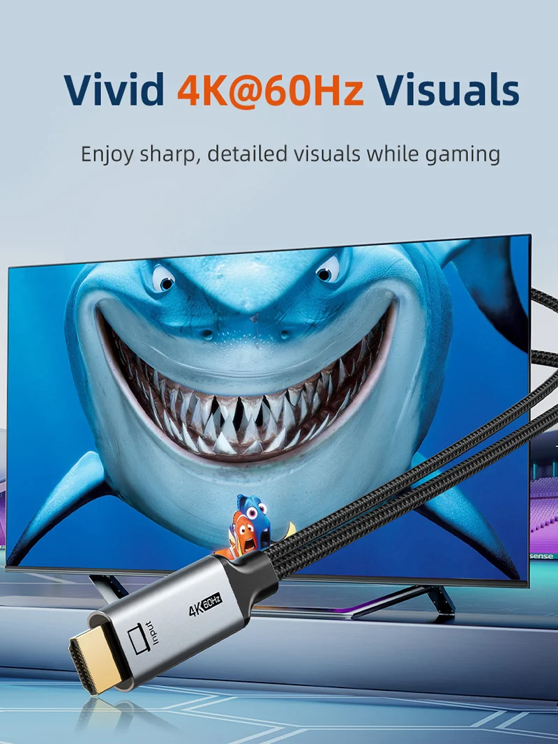 Active HDMI to USB-C Cable with USB Power | 4K 60Hz Unidirectional Adapter for Xreal Air 2, Rokid Max, RayNeo | Connects PS5, Xbox, Switch Dock to Portable Monitors