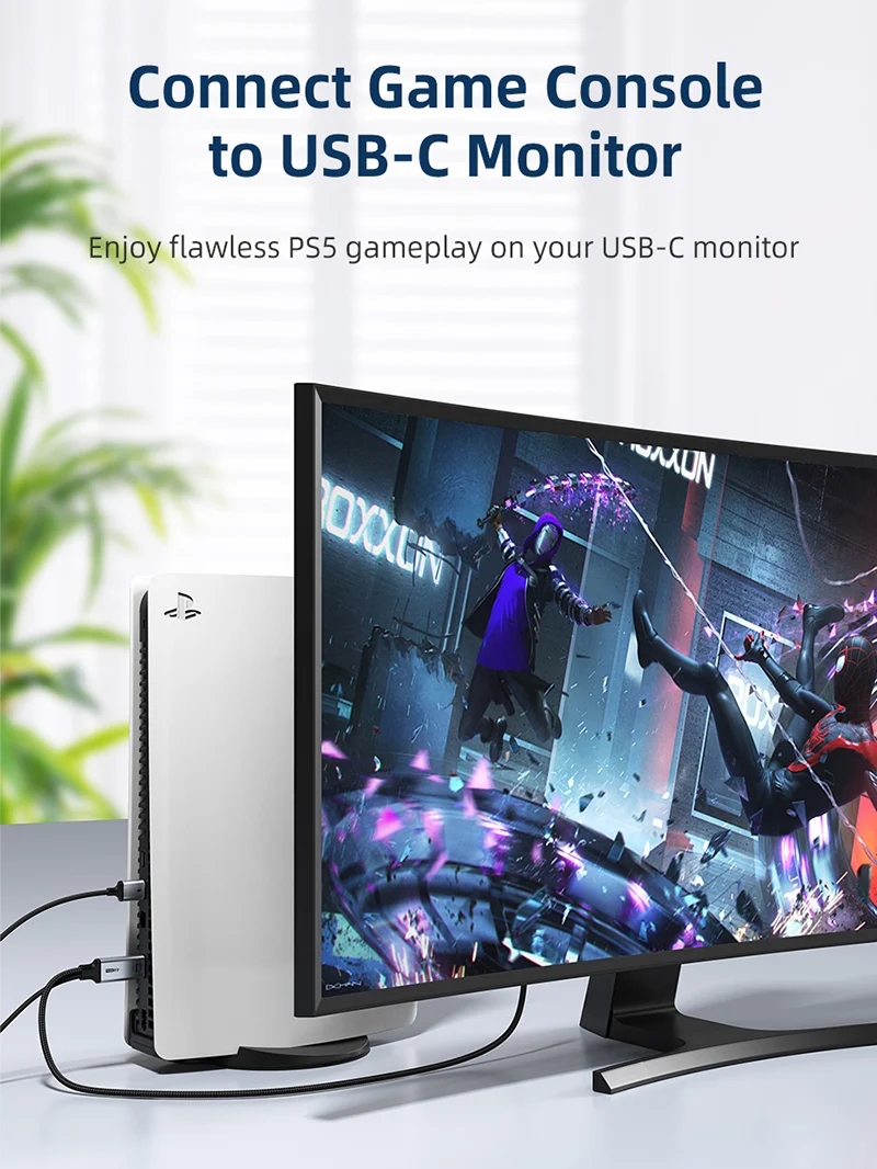 Active HDMI to USB-C Cable with USB Power | 4K 60Hz Unidirectional Adapter for Xreal Air 2, Rokid Max, RayNeo | Connects PS5, Xbox, Switch Dock to Portable Monitors