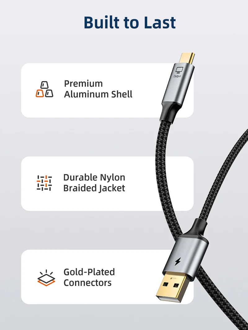 Active HDMI to USB-C Cable with USB Power | 4K 60Hz Unidirectional Adapter for Xreal Air 2, Rokid Max, RayNeo | Connects PS5, Xbox, Switch Dock to Portable Monitors
