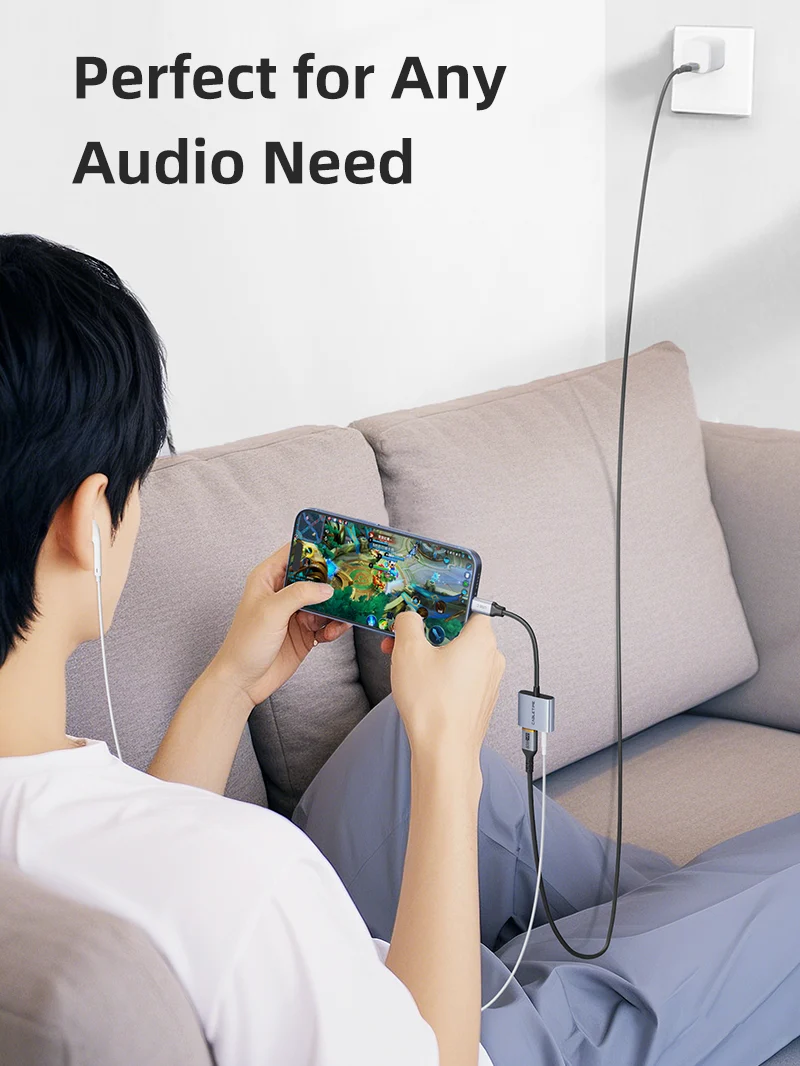 USB C to 3.5mm Headphone and Charger Adapter