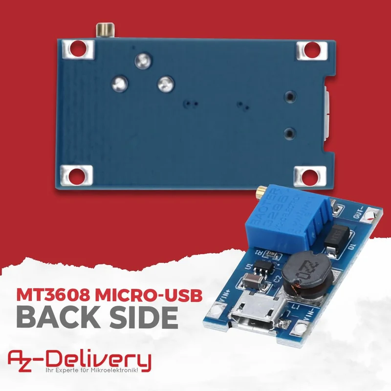 2A DC-DC Boost Step-Up Wandler, MicroUSB – Universeller Spannungsregler, 2V-24V zu 5V-28V, für MT3608