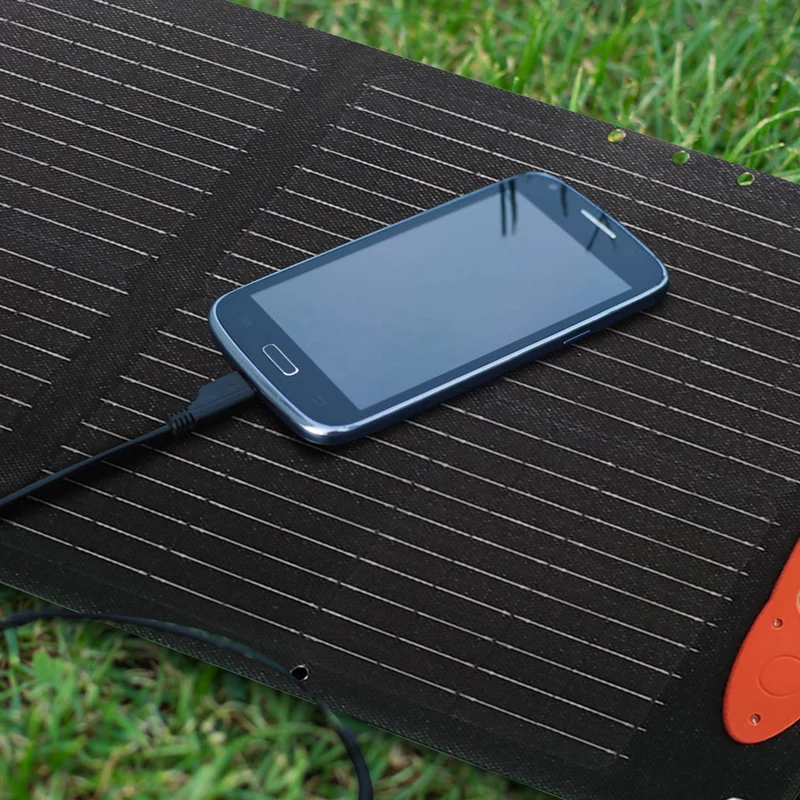 Tragbares Solarpanel mit EFTE-Beschichtung Solarpanel faltbar mit USB/Type-C/DC-Anschluss Solartasche IP67 Wasserdicht Camping Solar Panel