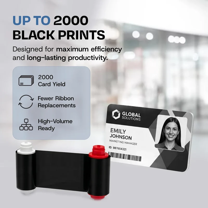 Bodno A5K20 Black Ribbon for A10, A20, A30, and A40 Pro Printers - K - 2000 Prints