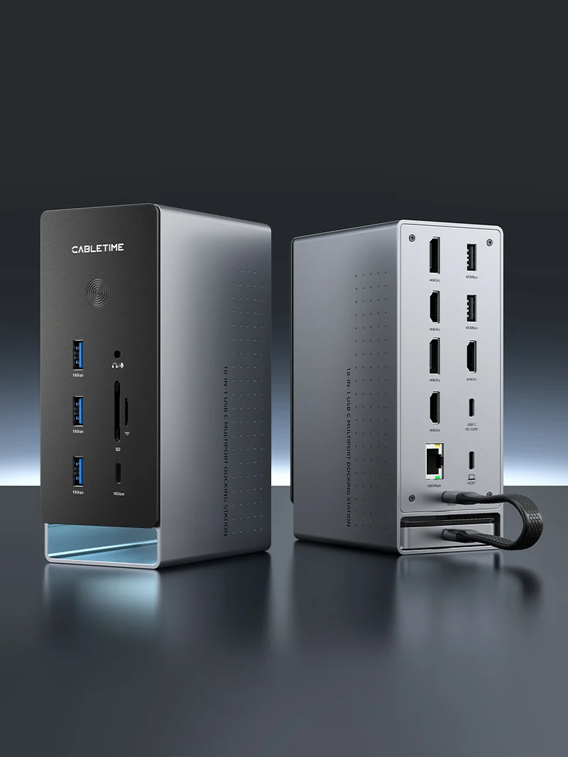 18-IN-1 8K DisplayLink Dock Triple Monitor for Mac/Windows