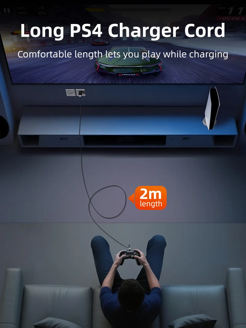 PS4 Controller Charger Cable Micro USB Charging Cable for Samsung Galaxy S7 Edge S6 S5