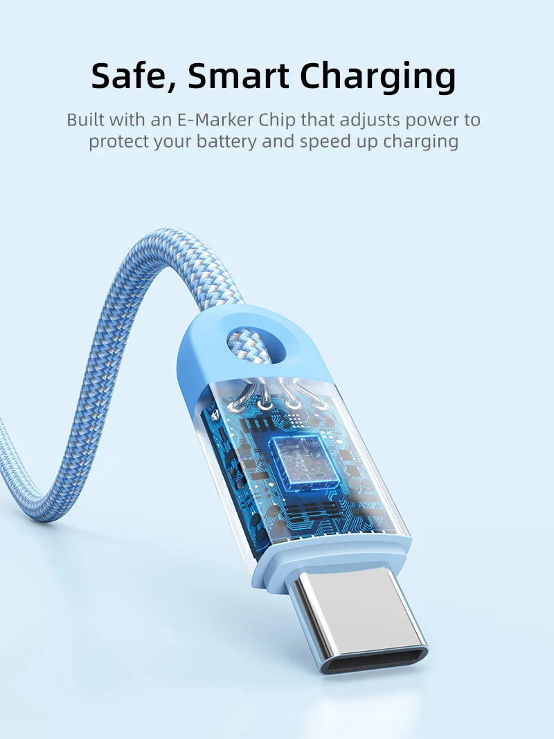 100W USB C to USB C Fast Charger Cable Braided 2M for iPhone 17/16/16 Plus/16 Pro/16 Pro Max/15